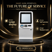 Kiosque de paiement en métal HJL 27 pouces pour restaurant, à poser au sol, avec écran tactile 1920x1080, scanner de code QR, commande en libre-service