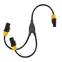 Câble répartiteur en Y Powercon True1, mâle vers 2 femelles, câble d'extension d'alimentation 14AWG 20A 250V pour l'éclairage de scène audio professionnel