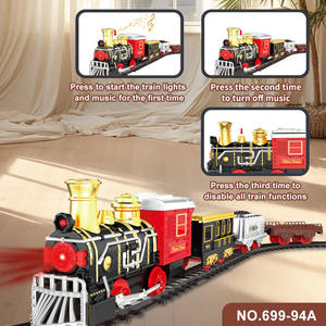 ชุดของเล่นรถไฟฟ้าสำหรับเด็กแบบปรับแต่งได้ รุ่นคลาสสิกย้อนยุค พร้อมเสียงเพลง รางรถไฟแบบยืดหยุ่น ประกอบง่าย ทำจากพลาสติก - Product Image 4