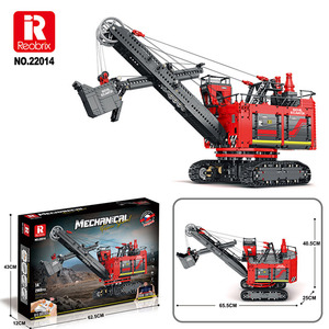 22014 Vehículo de Ingeniería Eléctrica, Excavadora Eléctrica con Ruedas, Juguete para Niños, Control Remoto, Bloques de Construcción, Juguete para Niños - Product Image 5