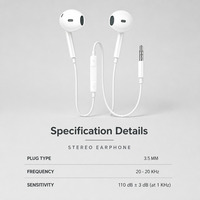 Écouteurs filaires WISDOMUP EJ-46 3,5 mm, casque stéréo intra-auriculaire avec micro, télécommande intelligente, musique Hi-Fi pour iPhone Android