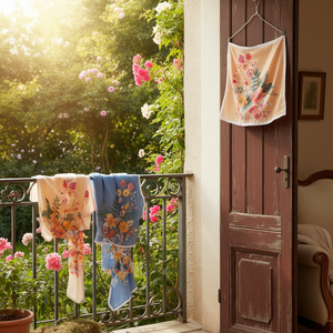 Semplice fazzoletto quadrato floreale 70x70 cm, sciarpa alla moda per donna - Product Image 2