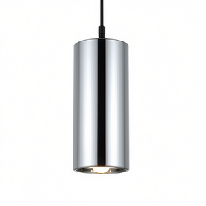 Luminaire suspendu en verre chromé 3D, forme cylindrique, 1xE27, style moderne - Product Image 3