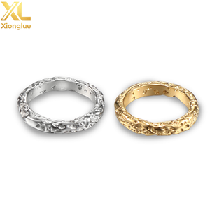 Bague en acier inoxydable plaqué or 18 carats de style minimaliste, forme météorite, pour filles - Product Image 2