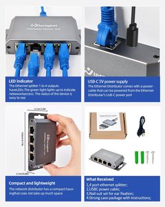 4 Port Gigabit Ethernet Switch 1000Mbps High Speed <strong>Network</strong> Splitter for <strong>Home</strong> Office Desktop or Wall Mount - Product Image 6