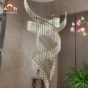 <span class=keywords><strong>Lustre</strong></span> en cristal hélicoïdal artistique, élégant et à plusieurs niveaux, pour hall d'hôtel - Product Image 1