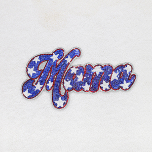 Independence Day 4Th Of July Mama Iron On Patch Usa Flag Rhinestones Wholesale Ribbon Glitter Sequin Patches For Clothing Custom - Product Image 3