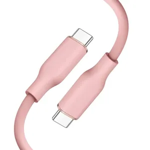 Customized Your Brand 5A Liquid Silicone Fast Charge 100w USB C to Type C Data Cable for phone