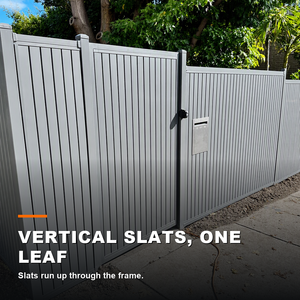 Aluminum Vertical Slatted Gate Weather Resistant Privacy Screen Divider for Villa Garden Courtyard and Landscape Projects - Product Image 4