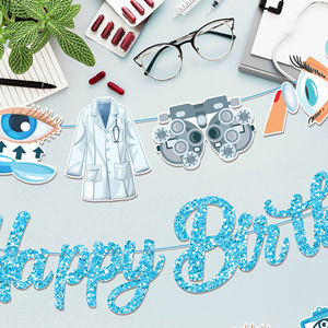 Huancai oculista striscione <span class=keywords><strong>buon</strong></span> <span class=keywords><strong>compleanno</strong></span> oculista ghirlanda di carta appesa pavese per feste di <span class=keywords><strong>compleanno</strong></span> festa per infermiere - Product Image 5