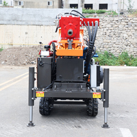 Machine de forage de puits d'eau rotative hydraulique diesel 200M la plus vendue, stable et fiable, avec pièces de rechange, pour forage profond sur chenilles