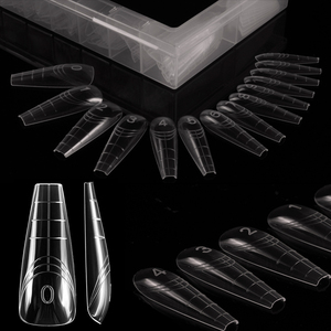 Private Label 140pcs Clear French Coffin <b>Nail</b> Dual Forms Boxed Gel <b>Extension</b> Mold Tips for Salon - Product Image 1