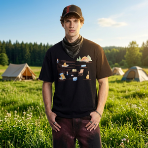เสื้อยืดพิมพ์ลาย Camping Direct Spray รุ่นใหม่ประจำฤดูร้อนปี 2026 แบรนด์สุดฮิต สไตล์เรโทร ผลิตจากผ้าฝ้ายแท้ - Product Image 1