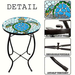 Juego <span class=keywords><strong>de</strong></span> Muebles <span class=keywords><strong>de</strong></span> Patio <span class=keywords><strong>de</strong></span> Hierro Forjado Estilo Francés Antiguo, <span class=keywords><strong>Mesa</strong></span> <span class=keywords><strong>de</strong></span> Centro Redonda con <span class=keywords><strong>Mosaico</strong></span> para Jardín, Balcón o Exteriores - Product Image 1