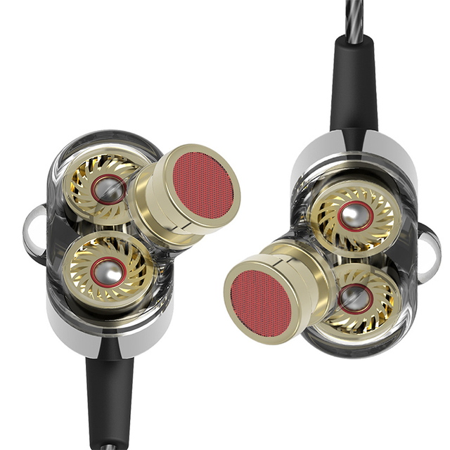 Fashion Design Original QKZ DM8 in Ear Earbuds Earphone Noise Cancelling Hybrid Dual Dynamic Driver Headset