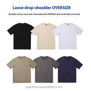 Sebanda nặng 240g <span class=keywords><strong>Off</strong></span> Vai T-Shirt cotton <span class=keywords><strong>polyester</strong></span> cộng với kích thước vòng cổ ngắn tay áo hộp T-Shirt - Product Image 2