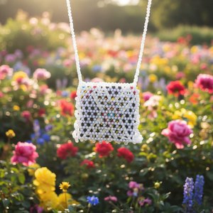 Bolso Bandolera Artesanal de Zambia para Mujer, de Cuero PU con Decoración Floral, Portátil, para Todas las Temporadas - Product Image 1