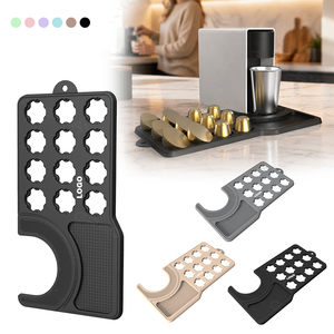 Tapis de drainage en silicone à 12 fentes pour machine à café, support de capsules <span class=keywords><strong>Nespresso</strong></span>, tapis anti-gouttes pour station à café - Vente chaude - Product Image 5