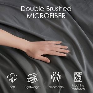 Dark <strong>Grey</strong> <strong>Duvet</strong> <strong>Cover</strong> Queen Size - 3 Piece Queen <strong>Duvet</strong> <strong>Cover</strong> Set, 1 <strong>Duvet</strong> <strong>Cover</strong> 90x90 Inches and 2 Pillow Shams - Product Image 3