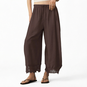 Women's Wide Leg Palazzo Pants Elastic Waist Loose Fit Casual <b>Trousers</b> for <b>Summer</b> - Product Image 1