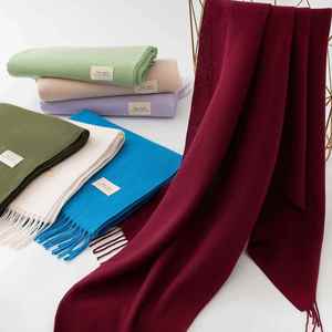 Chal Largo de Lana Pashmina de Alta Calidad con Logotipo Personalizado, Elegante, Suave, Color Rojo Cálido, para Mujeres de Oficina, YHK0075 - Product Image 3