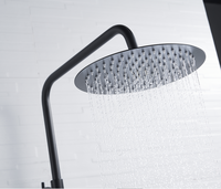 Robinet de salle de bain noir mat douche 3 voies ensemble thermostatique double tête 8 pouces Style rond pluie Kit de douche à main