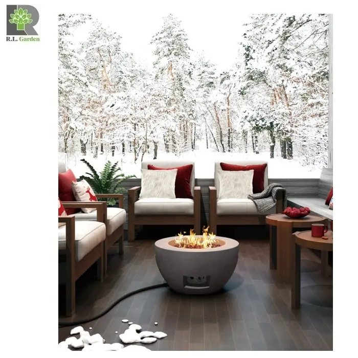 Outdoor Gas Vuurkorf Winter Warming Tuin Patio Achtertuin Meubels Rookloze Fiber Klei Firepit Kom