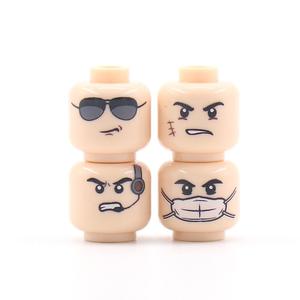 <span class=keywords><strong>4</strong></span> pièces/lot Expression tête soldat guerrier <span class=keywords><strong>Pirate</strong></span> Mini blocs de construction Figure accessoires enfants jouets éducatifs cadeau - Product Image 3