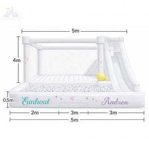 Casa <span class=keywords><strong>de</strong></span> Brinco Inflable <span class=keywords><strong>de</strong></span> 5x4m con Tobogán y Piscina <span class=keywords><strong>de</strong></span> Pelotas, Brincolín <span class=keywords><strong>para</strong></span> <span class=keywords><strong>Fiestas</strong></span> Infantiles, Logotipo Personalizado Disponible - Product Image 1