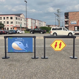 New Arrival Indoor Outdoor Aluminum Alloy &amp; PET Banner Post Barricade Sidewalk <strong>Windbreak</strong> Cafe Restaurant Barriers Engineer Grade - Product Image 6