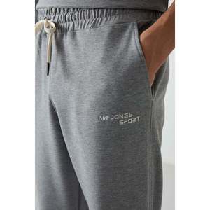 Conjunto Deportivo para Hombre en Algodón Gris Melange, Grueso, Suave, Texturizado, Corte Holgado, Bordado - 85252 - Gb melange/gb melange - Product Image 5