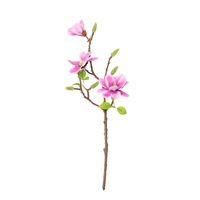 Fleurs artificielles en soie de pivoine, d'hibiscus et de magnolia à 3 têtes de style classique ; Décorations murales pour studio photo et mariages
