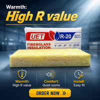 Canada R19 6.25 ASTM E84 Isolation thermique en laine de verre non inflammable, résistante au feu, performance thermique, panneaux d'isolation en fibre de verre