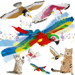 Hot Sale Simulation Bird Interaktives Katzen spielzeug Elektrisch hängendes Adler pferd Cat Stick Kratz seil Flying Bird Cat Toy