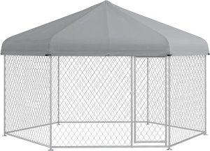 Chenil extérieur pour chiens avec toit pour grands chiens, clôture extérieure robuste pour chiens - Product Image 6