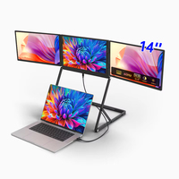Moniteur portable Eimio 14 pouces à 4 écrans IPS Type C, extension d'écran 16:10 1200P, triple affichage portable pour le travail