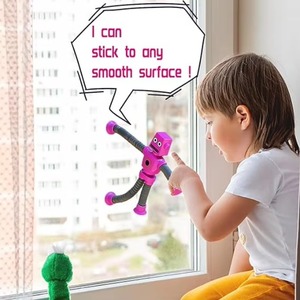 Hot <b>Led</b> Light up Suction Twisted Ever-Changing Decompression Fidget Pop <b>Tube</b> Robot Squeeze Toys for Kids - Product Image 3