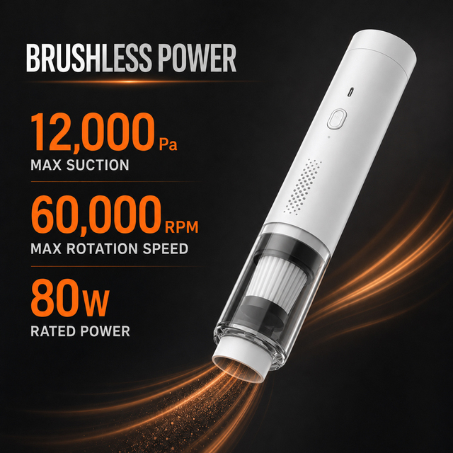 Wholesale Bulk Handheld Vacuum Cleaner 12000Pa Cordless Brushless Motor Type-C Car Home Mini Vacuum