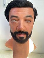 Simulation réaliste réaliste fait à la main Halloween Cosplay mascarade changement de visage personnalisation Silicone homme tête masque carnaval