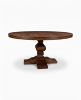 Table de ferme ronde en bois massif de qualité supérieure, table de mariage rustique avec base en piédestal robuste pour la location de meubles événementiels