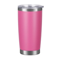 Gobelets à café personnalisés pour voiture de 20 oz, double paroi en acier inoxydable, isolés, revêtement poudré, tasse de voyage, gobelet isotherme pour gravure au laser
