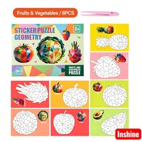 Kit de puzzle géométrique 3D autocollant DIY, thème animaux, véhicules, océan, jeu créatif éducatif
