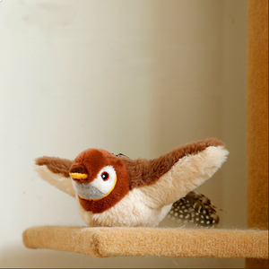 Plüsch Haustier Durable Chew Flapping Wings Sparrow Elektrisch angetrieben Realistisch Selbst spielen Interaktive Katze Spielzeug Haustier Spielzeug - Product Image 3