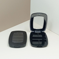Boîte à poudre blush rectangle personnalisée 4 paires de boîtes à paupières vides en plastique contenant l'emballage cosmétique avec miroir