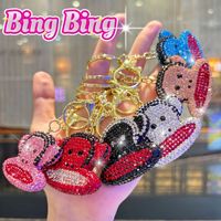 Porte-clés singe en strass, breloque de sac mignonne en cristal en forme de singe