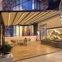 Auvent pliant en alliage d'aluminium sur mesure, résistant aux intempéries, anti-neige, toit rétractable avec télécommande pour balcon