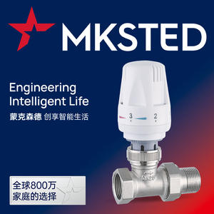 MK-5003 Munksend MKSTED Vanne thermostatique droite automatique transfrontalière en laiton nickelé pour radiateur A113 - Product Image 2