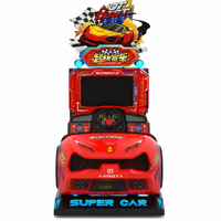 Machine de jeu d'arcade simulateur de course avec cockpit, à monnayeur, à vibrations dynamiques, avec éclairage clignotant et carte SD