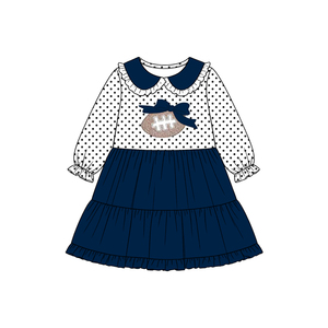 Combinaison pour bébés filles, motif à pois de football personnalisé, pour les jours de match et les fêtes, collection automne, Trendyism Boutique, en Spandex doux et Coton biologique laiteux - Product Image 5