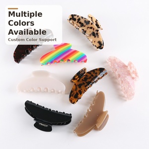 Pinzas para el Cabello Grandes de <span class=keywords><strong>4.1</strong></span> Pulgadas con Logotipo Personalizado, Pinzas de Agarre Fuerte en Color Beige Moteado con Apertura Extra Ancha para Mujeres con Cabello Grueso y Rizado - Product Image 5